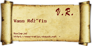 Vass Ráfis névjegykártya